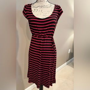 Motherhood Maternity pink and black striped dress